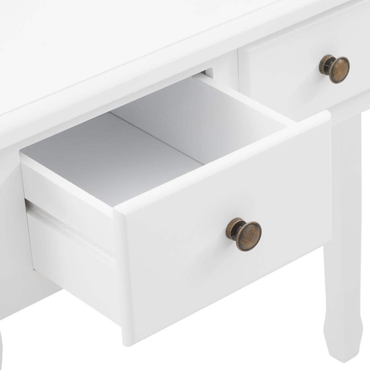 Toaletni Stol Sara Ii - brončane boje/bijela, Romantično / ladanjski, staklo/drvni materijal (80/130/40cm) - Modern Living