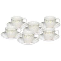 Set Skodelic Za Kavo Iris Astrid - zlate barve/bela, Trendi, keramika (14/27/7,3cm) - Tognana