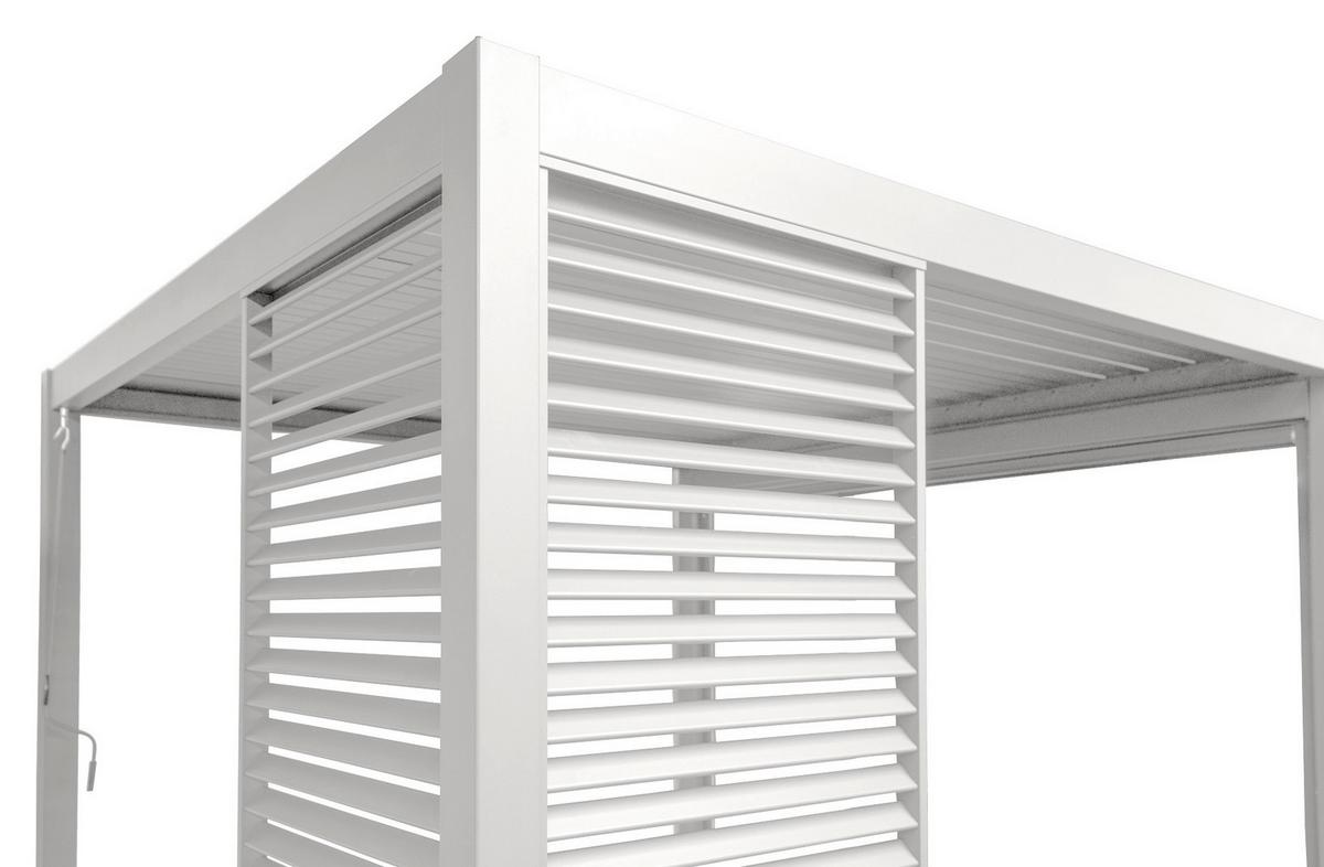 Pergola-Seitenteil Mirador ca. 123x238 cm Alu Weiß - Weiß, MODERN, Metall (123,5/240/10cm) - Gardenson