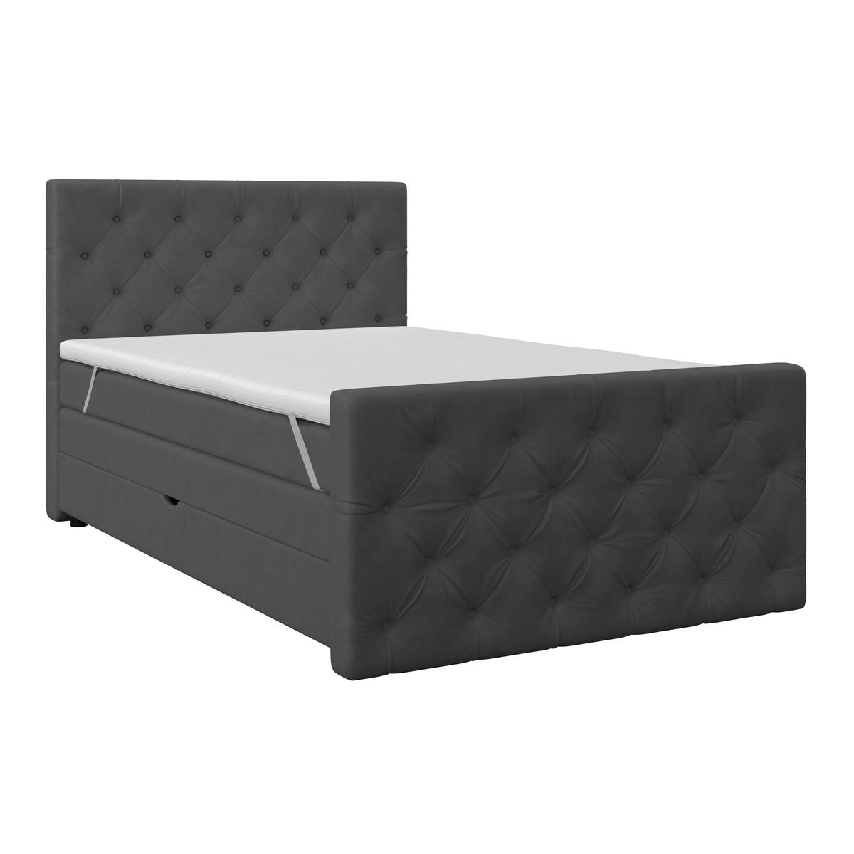 Boxspring Krevet Elio - boje grafita/bež, Romantično / ladanjski, tekstil/plastika (140/200cm) - Modern Living