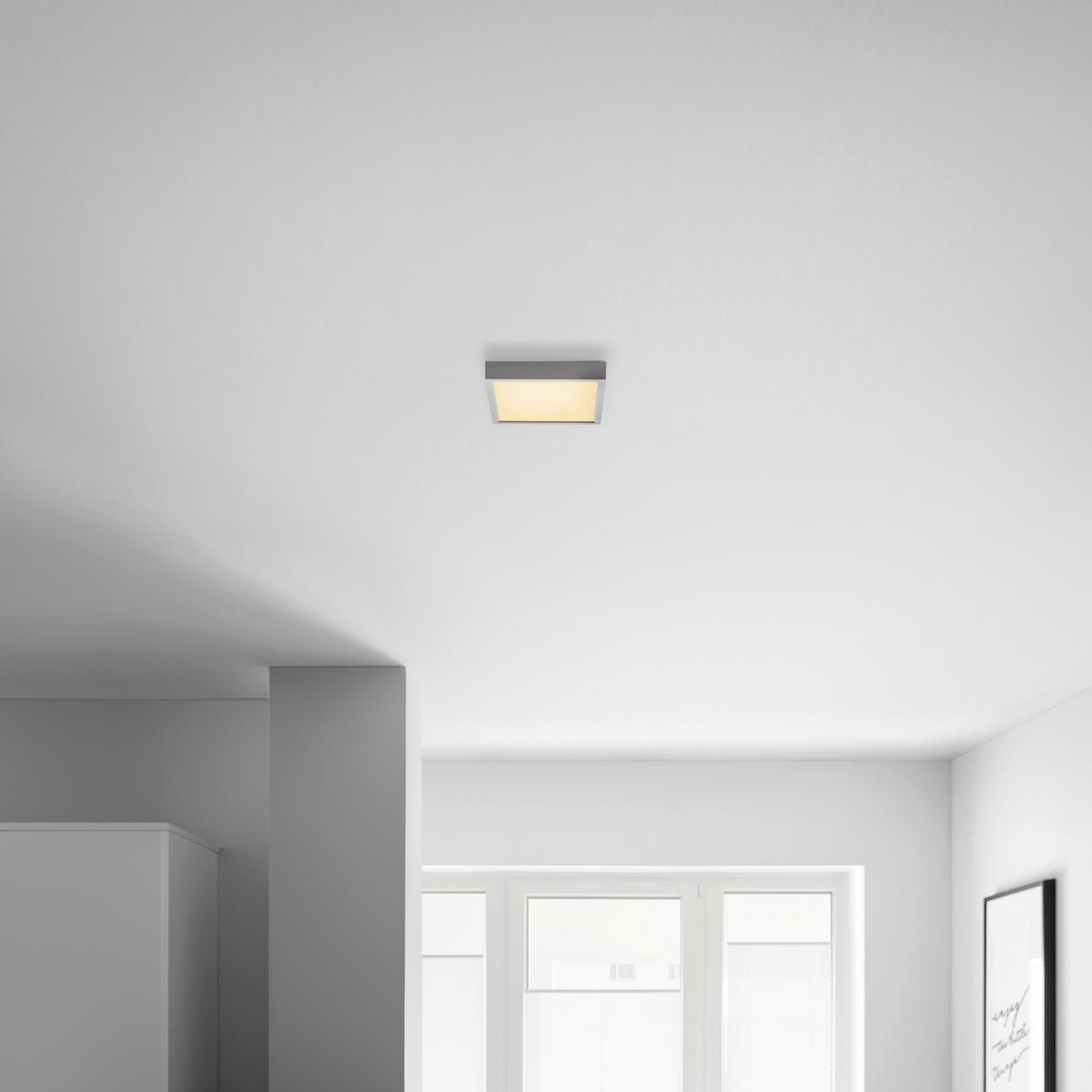 Plafonieră cu LED Fridolin 2 - argintiu, Romantik / Landhaus, plastic (17/17/3,6cm) - Modern Living