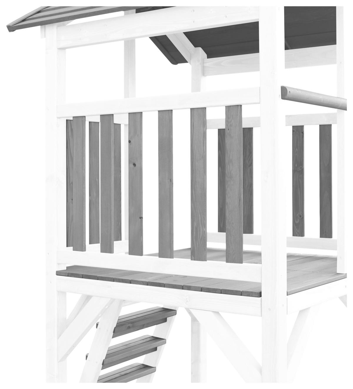 SPIELTURM A025.123.82 - Weiß/Grau, KONVENTIONELL, Holz/Kunststoff (356,6/241,9/349cm) - Ambia Garden