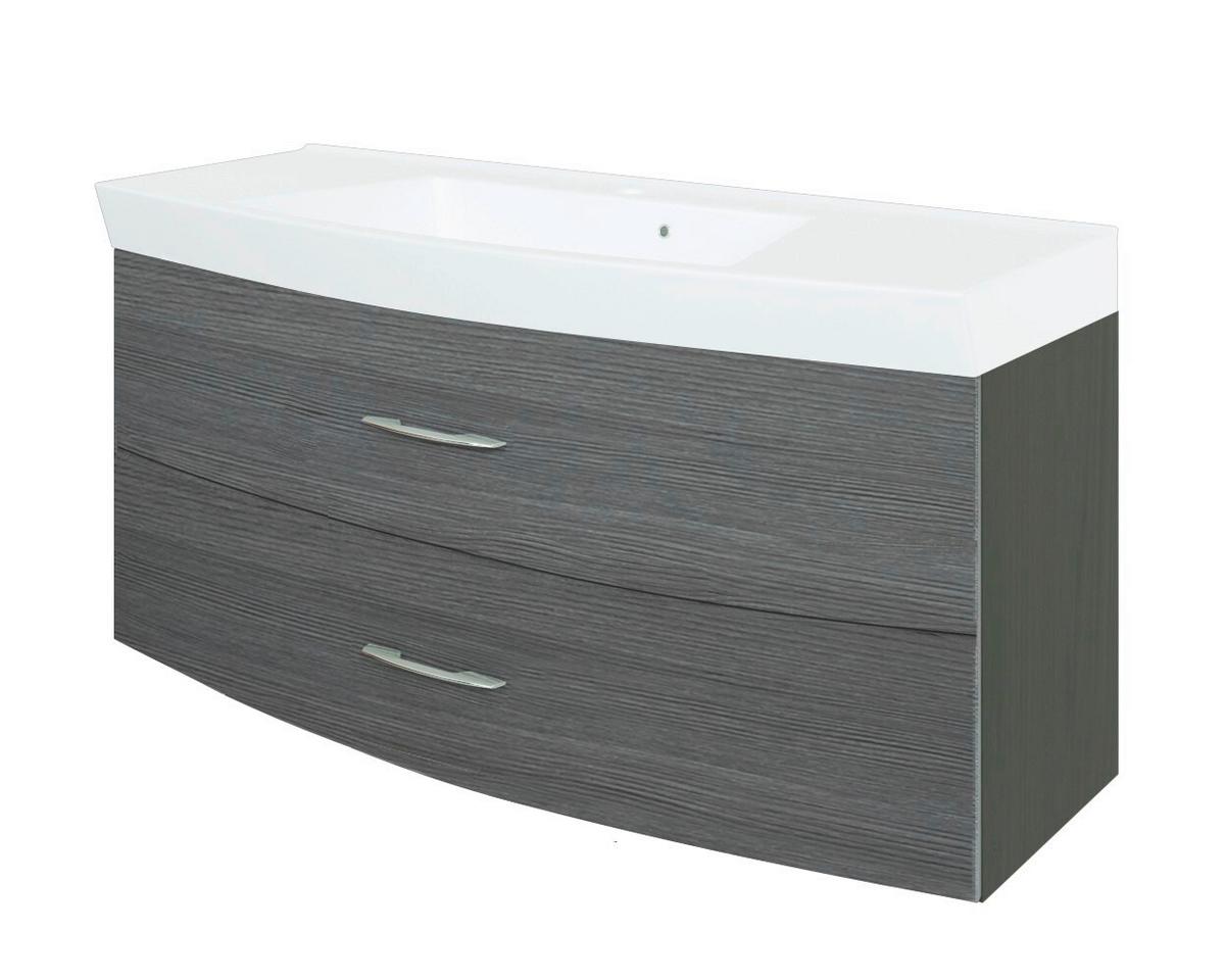 Waschtischkombi Florida in Silbereichenfarben - Chromfarben/Graphitfarben, MODERN, Holzwerkstoff/Stein (120/59/50cm)