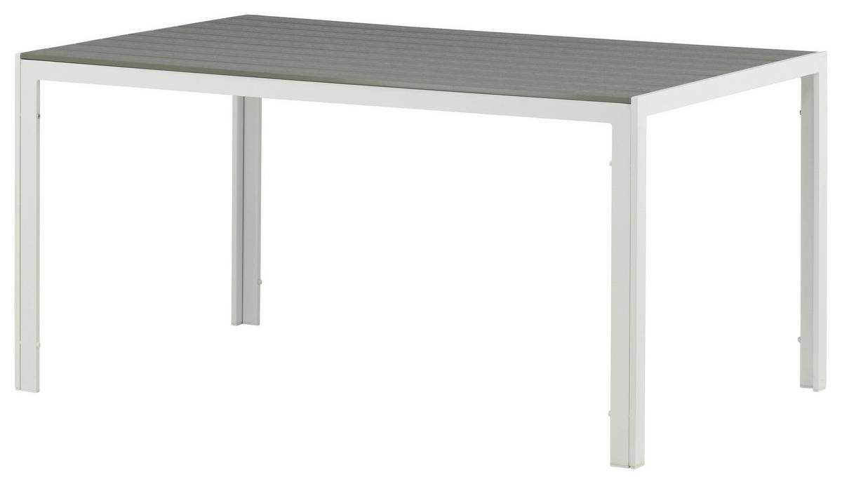 Gartentisch Break ca. 150x90 cm Grau/Weiß - Weiß/Grau, KONVENTIONELL, Holz/Metall (150/90/75cm) - Gardenson