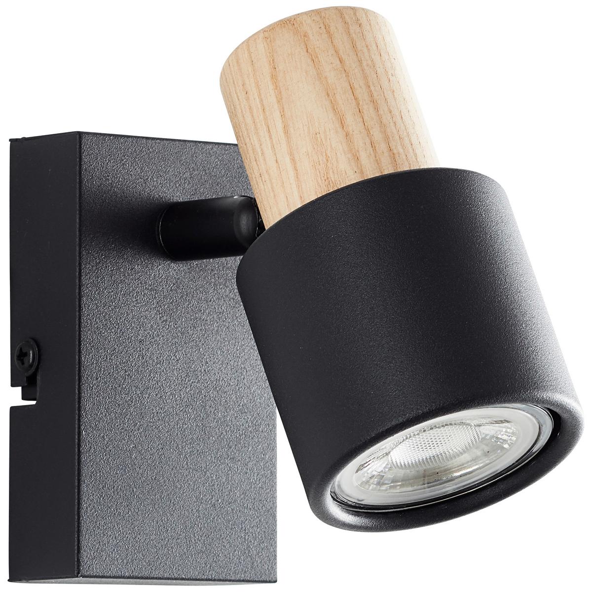 Strahler Pini WA 1 Schwarz/Holz max. 10 Watt - Basics, Holz/Metall (11,9/14,5/6cm) - Brilliant