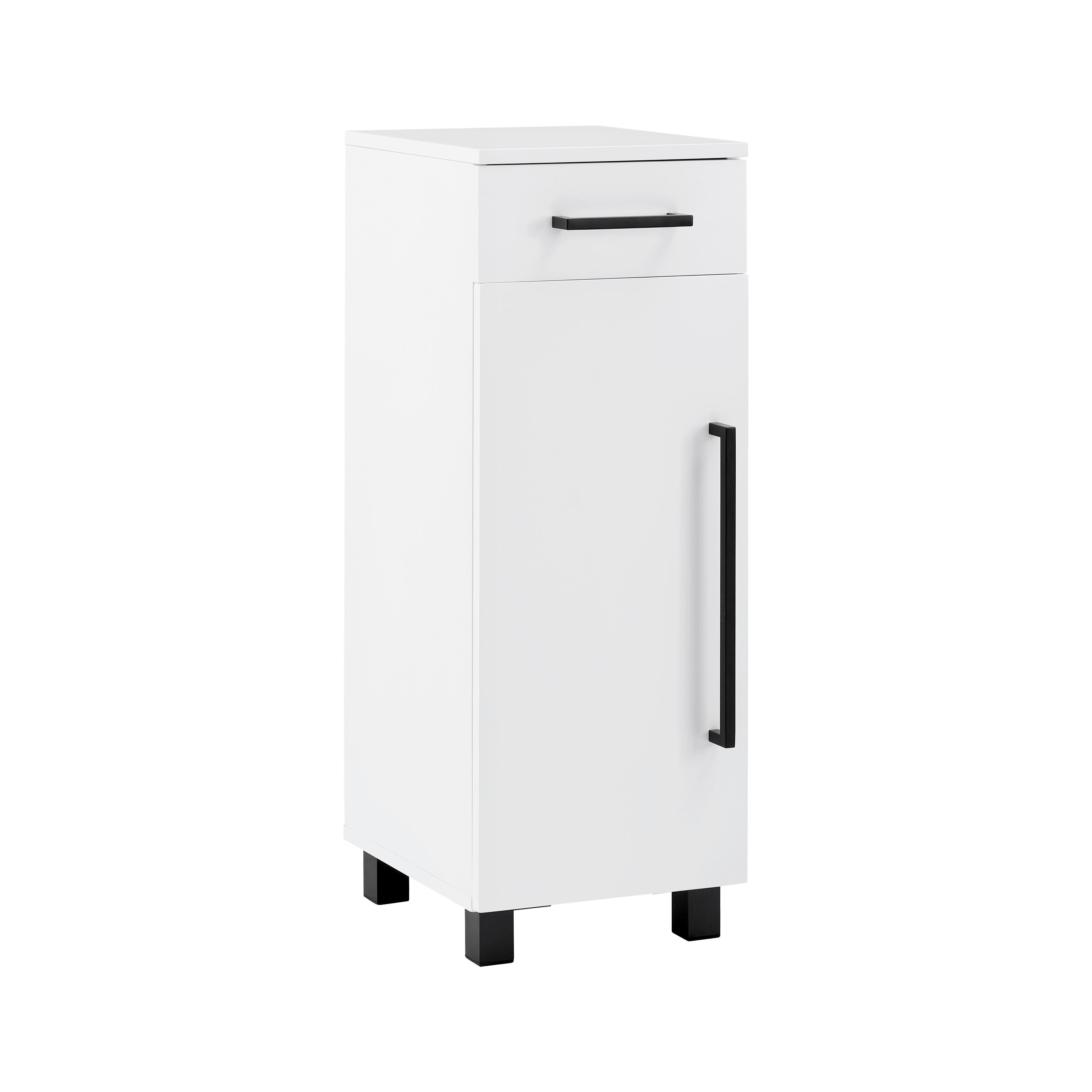 Unterschrank Marianne Weiß ca. 30x84x35 cm - Schwarz/Weiß, MODERN, Holzwerkstoff/Kunststoff (30/84/35cm) - Bessagi Home