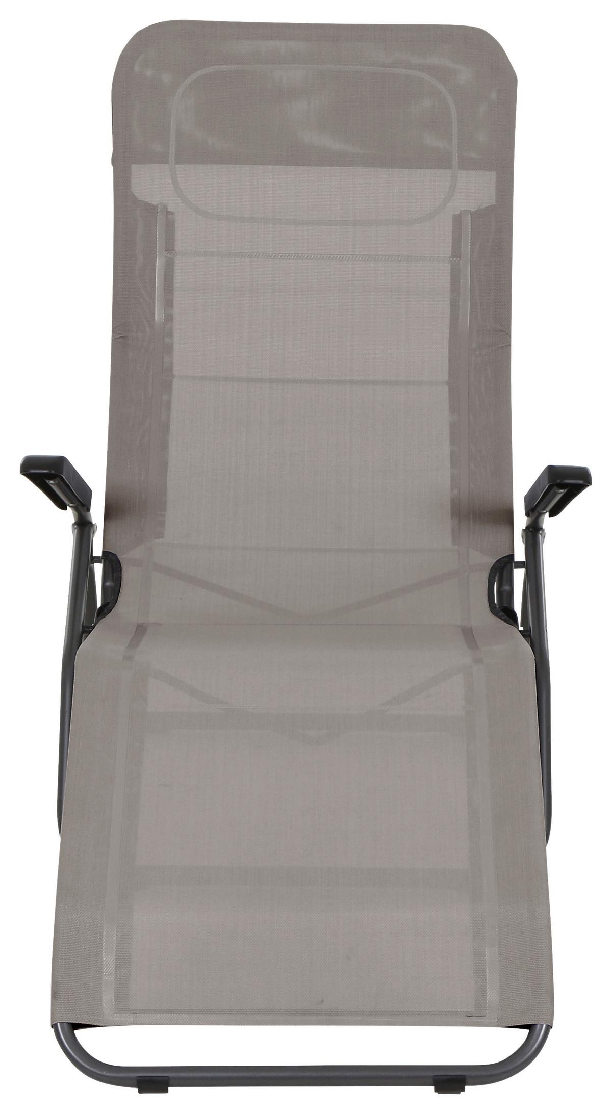 Gartenliege Anco Taupe Stahl - Taupe/Anthrazit, MODERN, Textil/Metall (72,5/103,5/144cm) - Siena Garden