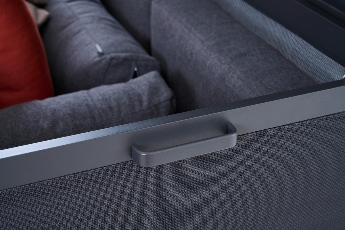 Kissenbox Sabano Grau - Grau, Basics, Kunststoff/Metall (58,7/75/135,5cm) - Siena Garden