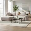 HÖRNSOFFA GIA - ljusgrå/svart, Modern, trä/textil (261/197cm) - Bessagi Home