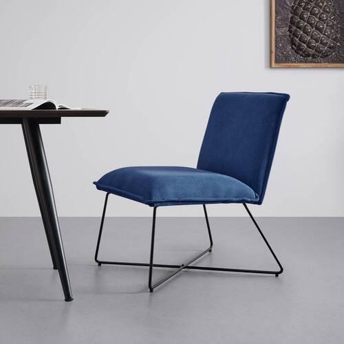 Relaxsessel Filip Blau Webstoff - Blau, MODERN, Holz/Textil (63/82/69cm) - Bessagi Home