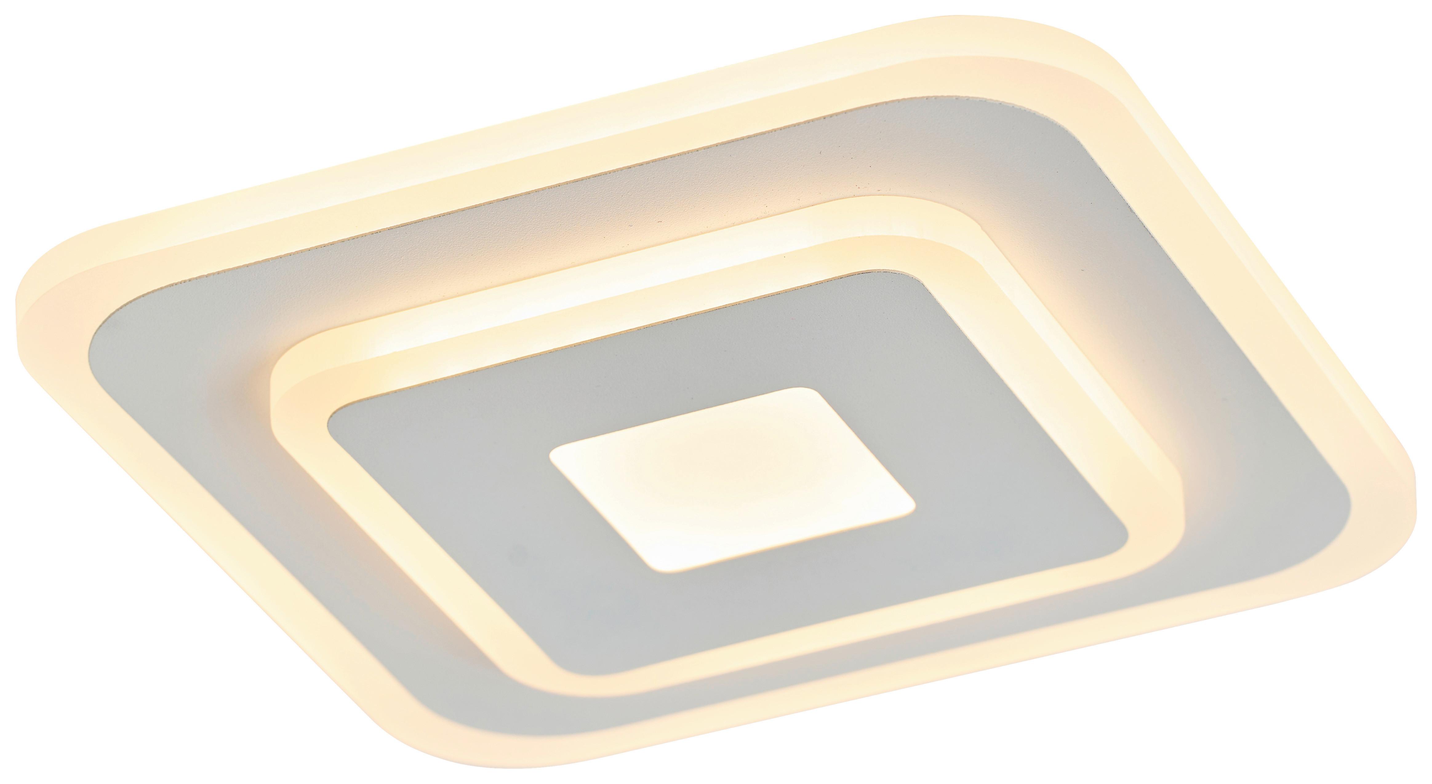 LED-DECKENLEUCHTE BIZULO - Opal/Weiß, MODERN, Kunststoff/Metall (20/20/4,6cm) - Mömax