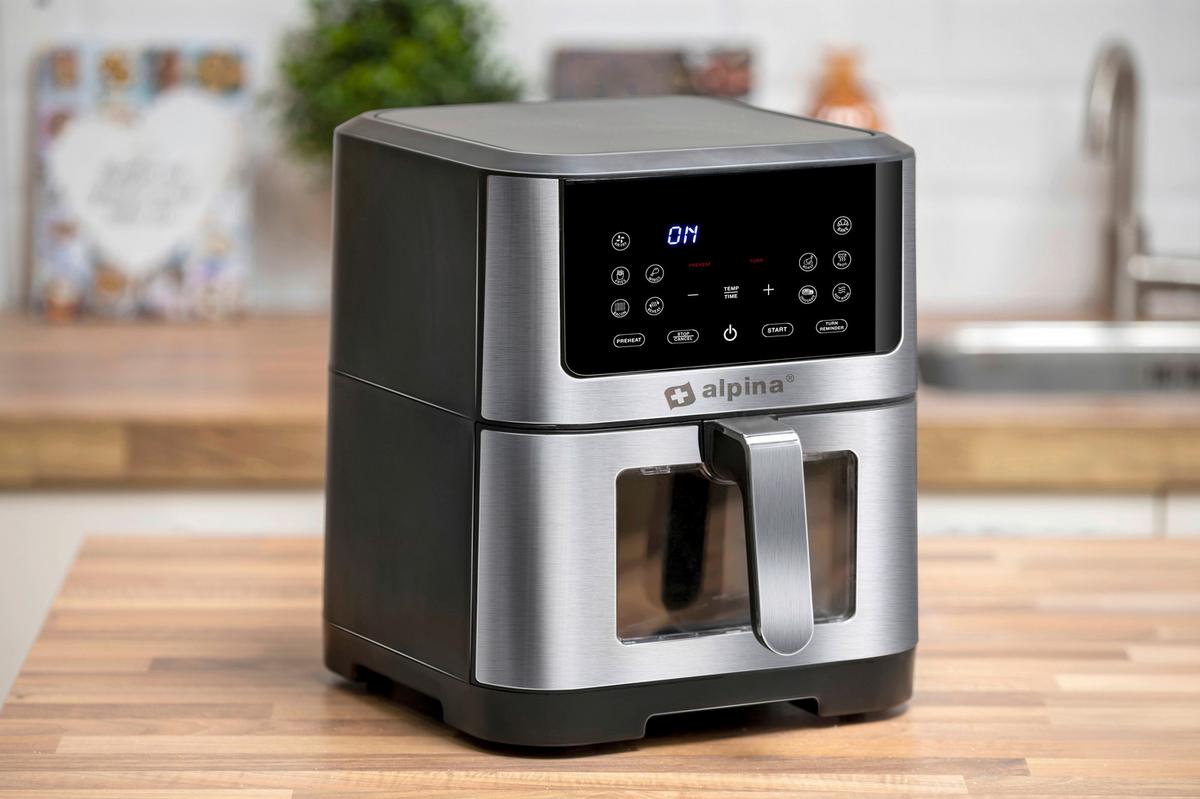 Heißluftfritteuse Alpina Schwarz/Silber max. 1800Watt - Silberfarben/Schwarz, Basics, Kunststoff/Metall (38/29,5/36,5cm) - Alpina 6287