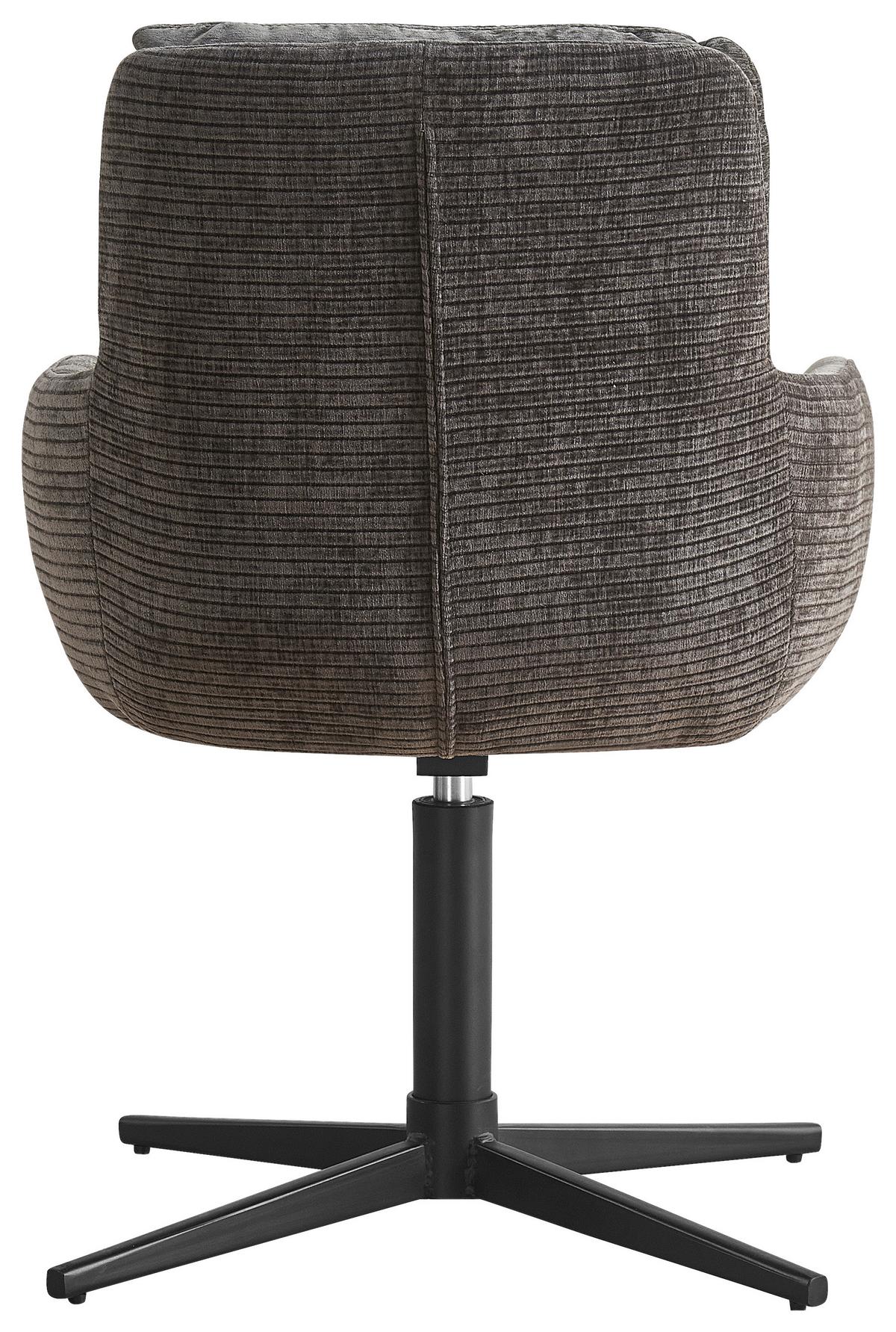Armlehnstuhl Finja Dunkelgrau - Dunkelgrau/Schwarz, MODERN, Textil/Metall (59/88/62cm) - Premium Living