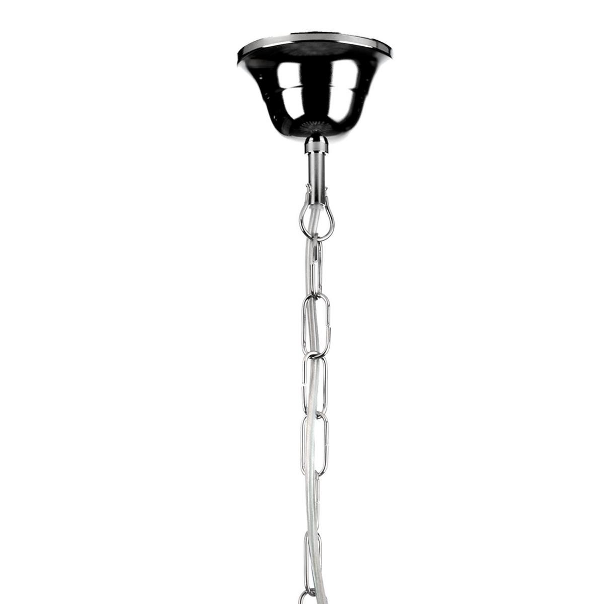 Kristall-Hängeleuchte Pioggia Chromfarben max. 6 Watt - Chromfarben, KONVENTIONELL, Glas/Metall (40/110/40cm)