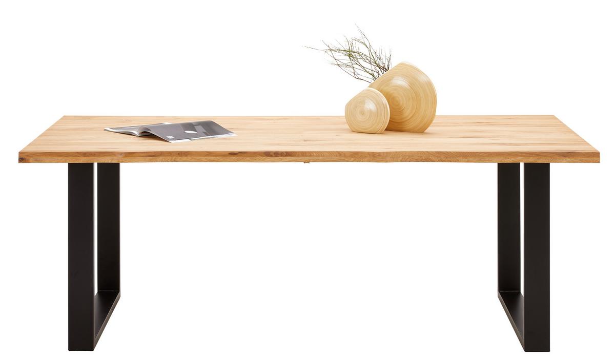 Masă WOOD 200 - culoare natur/negru, Konventionell, lemn/metal (200/75/100cm) - James Wood