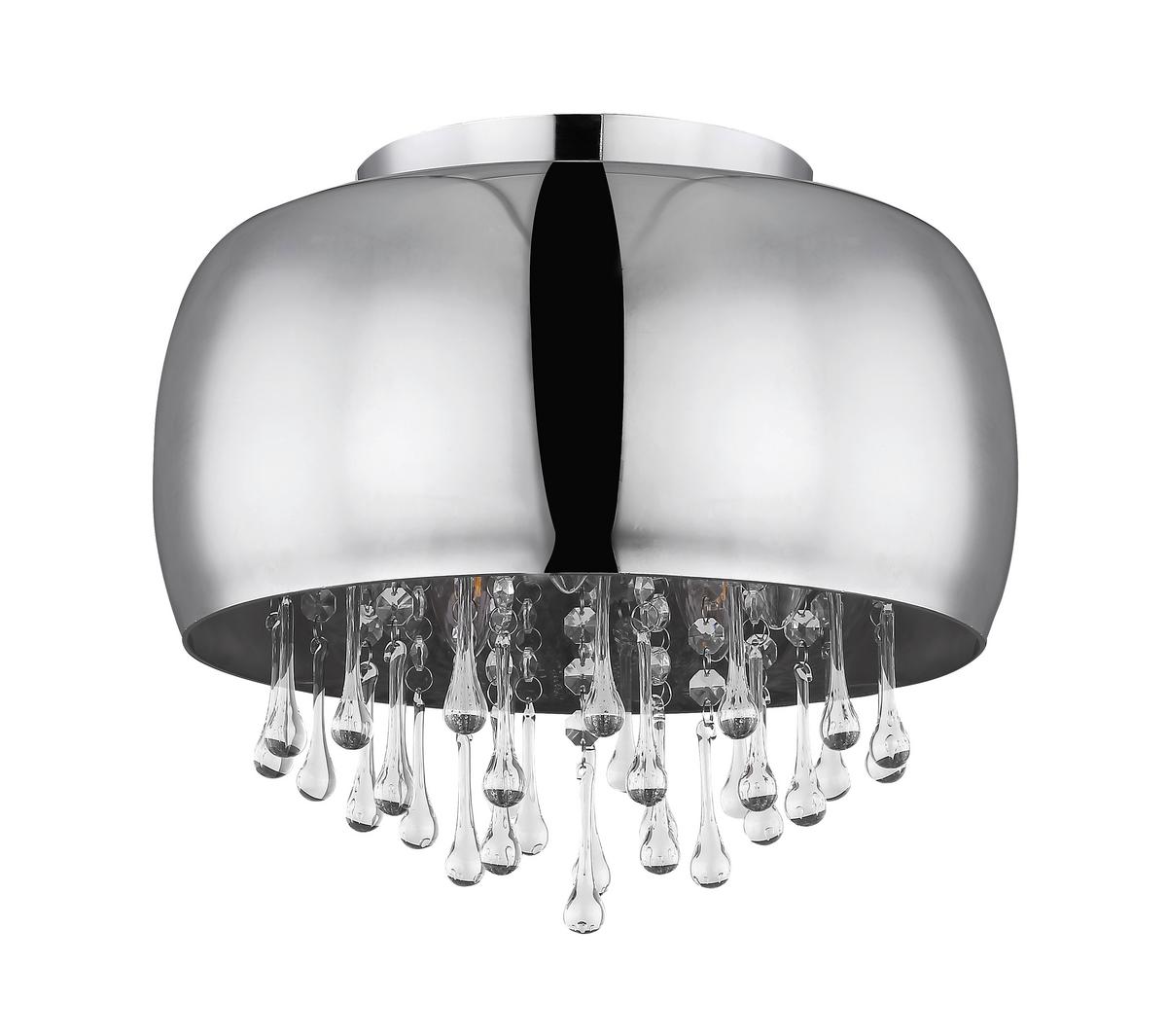 DECKENLEUCHTE KALLA D/H: 350/280CM RAUCH - Klar/Chromfarben, Basics, Glas/Metall (35/28cm) - Globo