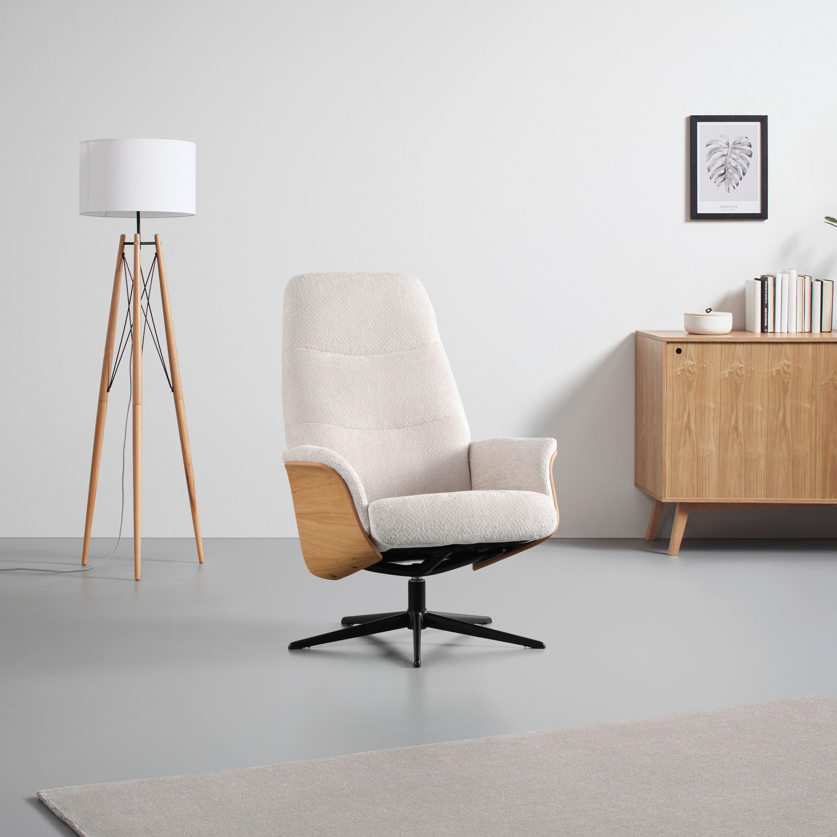 Relaxsessel Como Ecru - Ecru/Schwarz, MODERN, Textil (74/106/80cm)