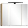 Spiegelschrank Sevilla ca. 80x64 cm Eiche Artisan - Schwarz/Eiche Artisan, MODERN, Glas/Holzwerkstoff (80/64/20cm) - Held