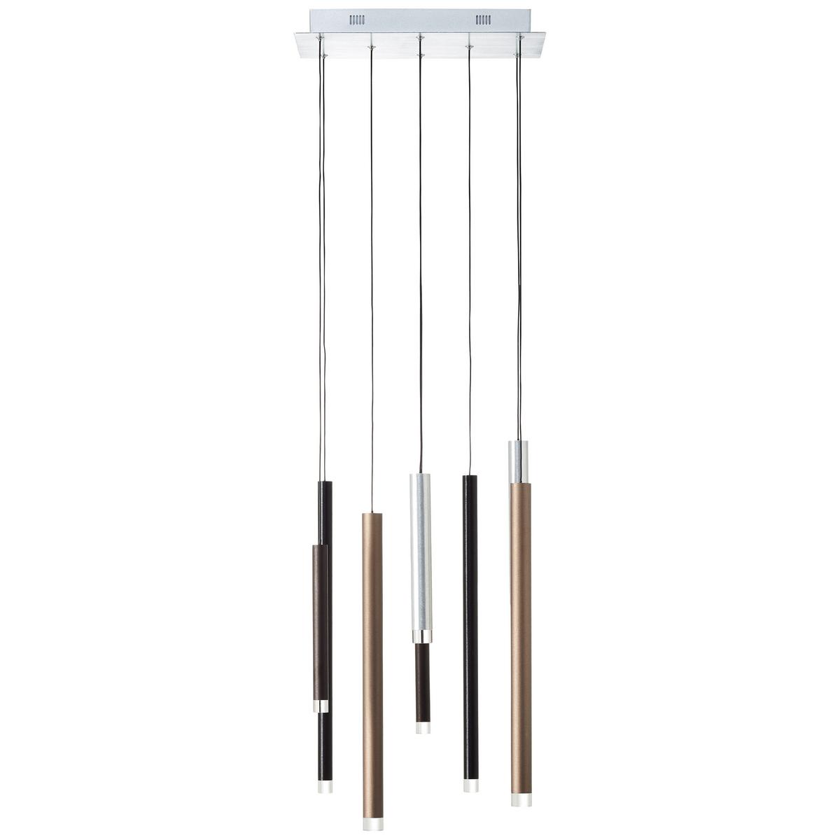 LAMPA WISZĄCA LED G93763/20 CEMBALO - czarny/kolor aluminiowy, Design, tworzywo sztuczne/metal (40/25/180cm)