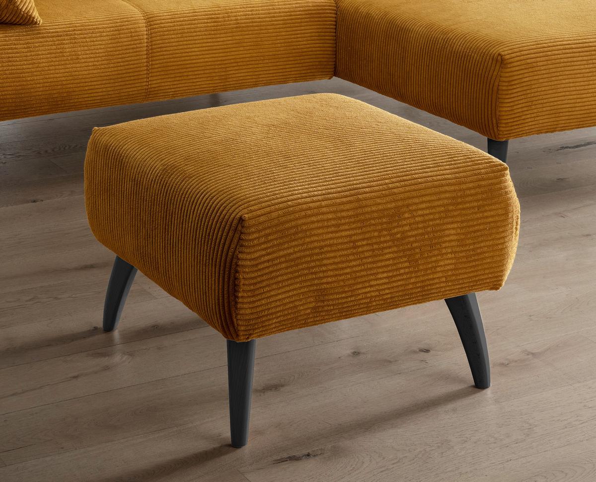 Hocker Colori Goldfarben Cord - Goldfarben/Schwarz, MODERN, Holz/Textil (66/44/66cm) - MID.YOU