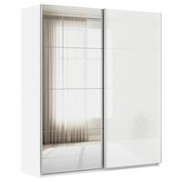 Ormar S Kliznim Vratima Feldkirch - bijela/srebrne boje, Moderno, staklo/drvni materijal (181/210/62cm) - Modern Living