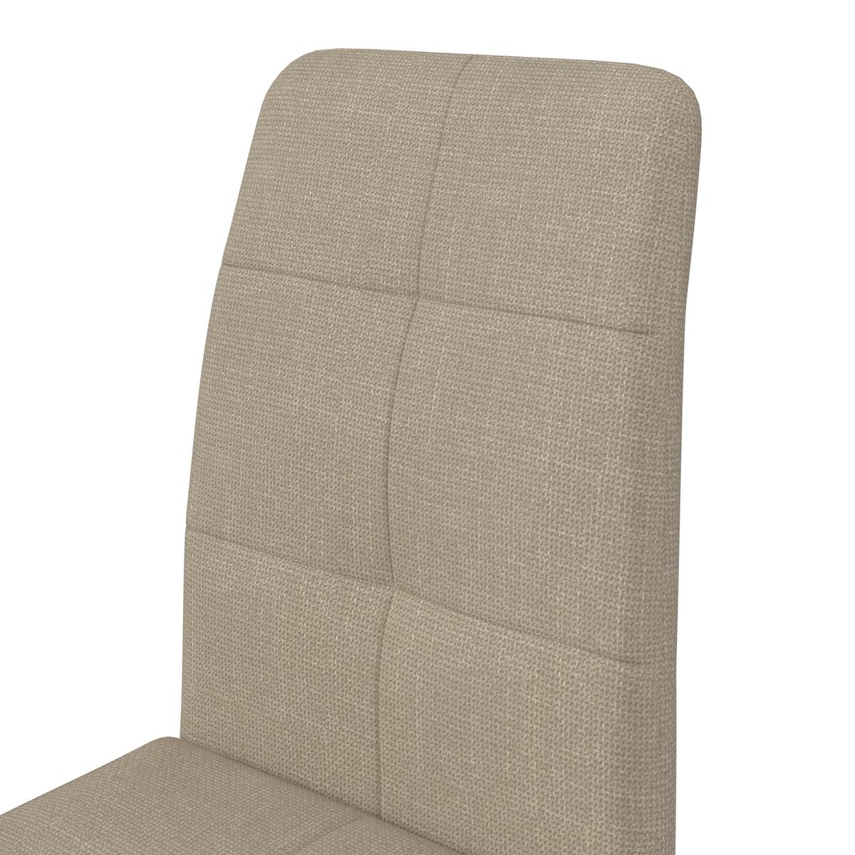 Schwingstuhl Lucie Creme Leinenoptik Gepolstert - Creme/Nickelfarben, MODERN, Textil/Metall (43/99/60cm) - Bessagi Home