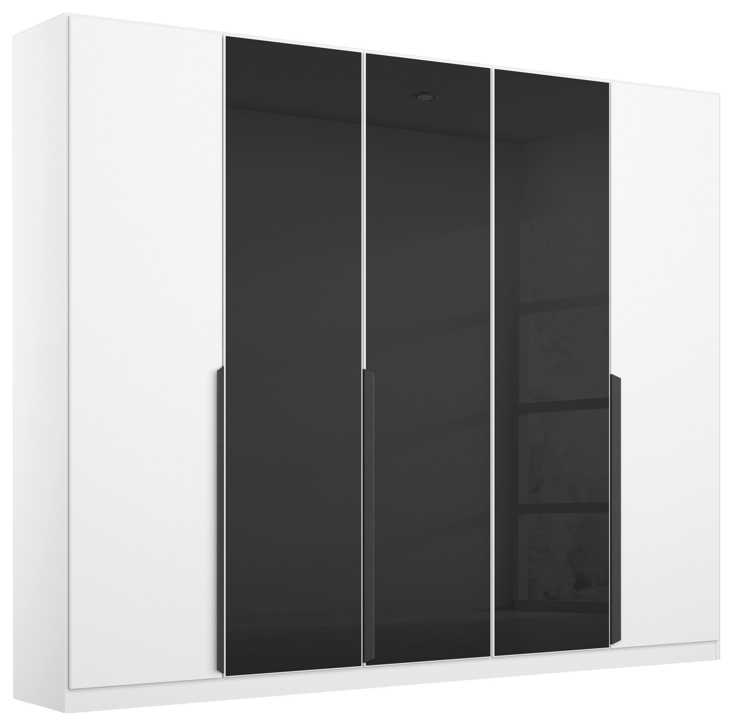 DULAP USI ROTATIVE ARTEMIS - alb/antracit, Modern, sticlă/material pe bază de lemn (225/210/54cm) - Modern Living