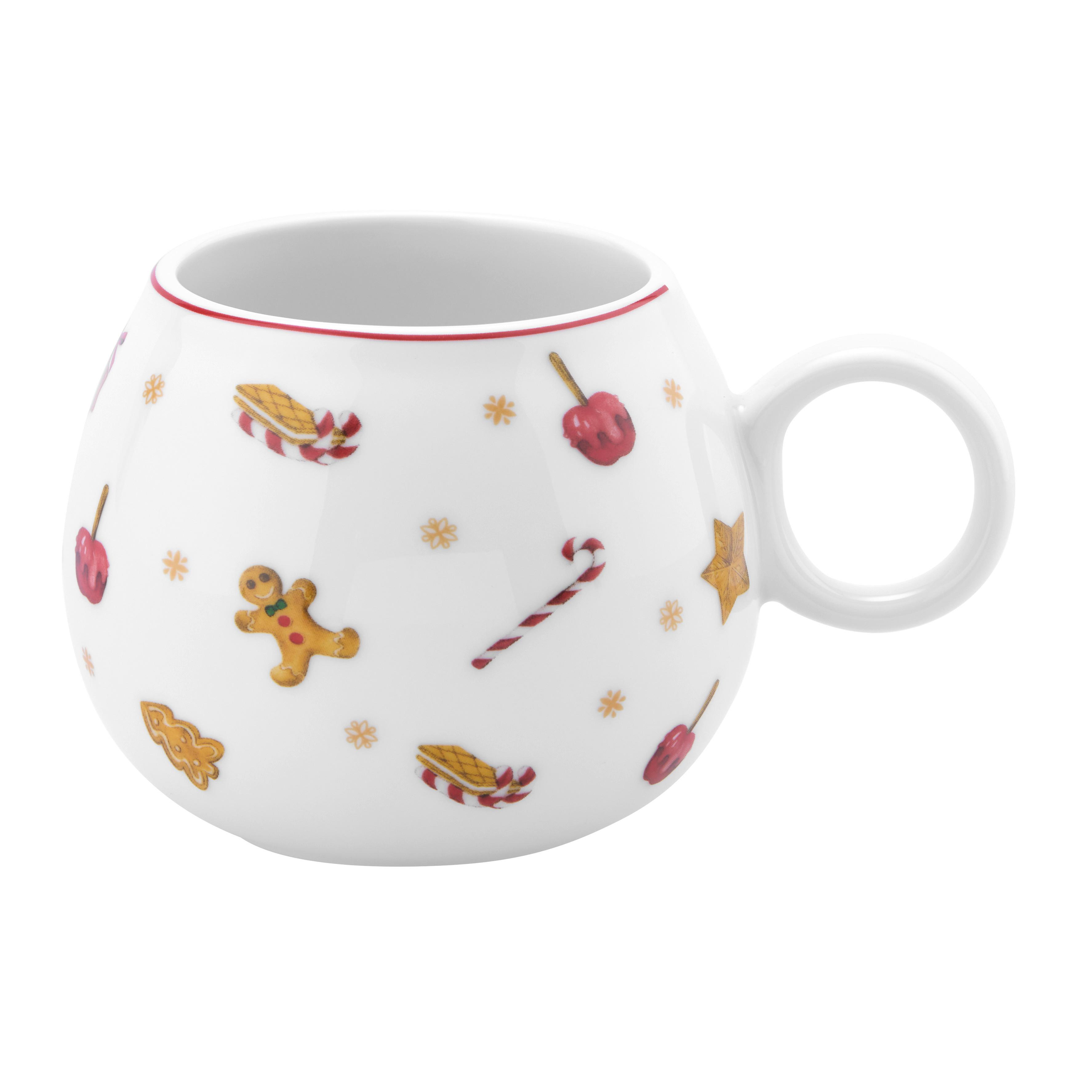 Tasse XMAS-Ginger Rot/Weiß ca. 430ml - Rot/Weiß, KONVENTIONELL, Keramik (10,3/8,5cm) - Mömax