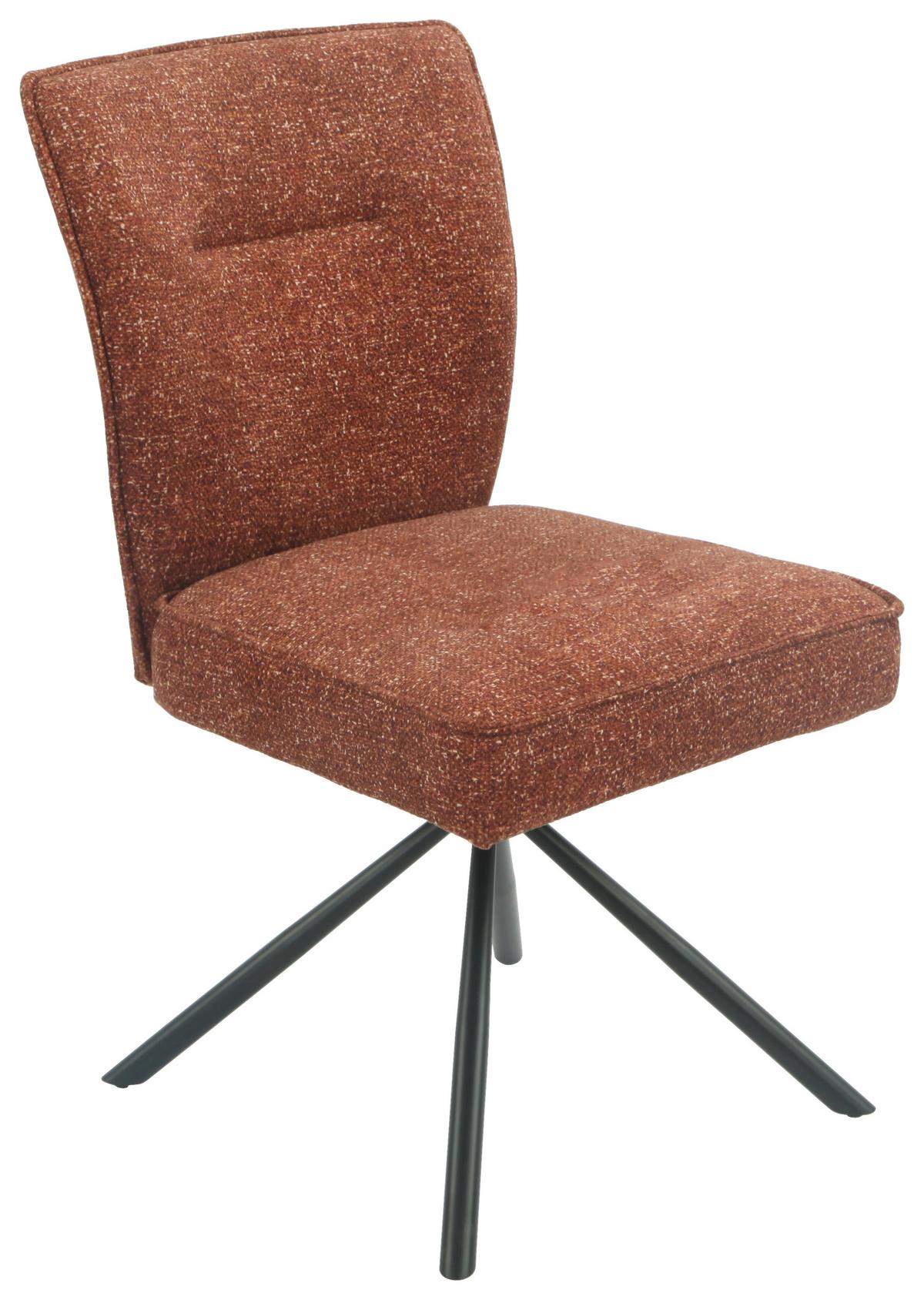 Stuhl Ellen Giga S Terracotta/Schwarz - Terracotta/Schwarz, MODERN, Textil/Metall (49/90,5/65,5cm) - Premium Living