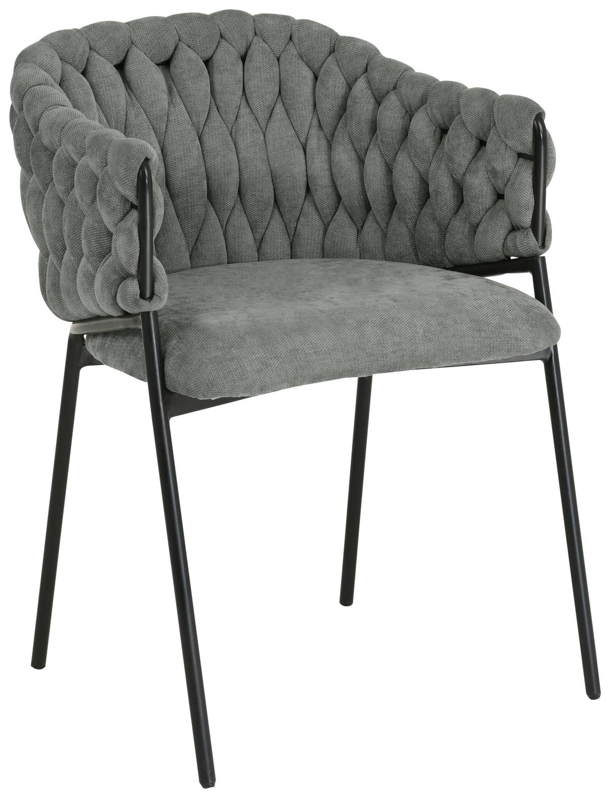 KRZESŁO Z PODŁOKIETNIKAMI WAVY BUBBLE - czarny/szary, Design, metal/tkanina (56/80/61cm) - Novel