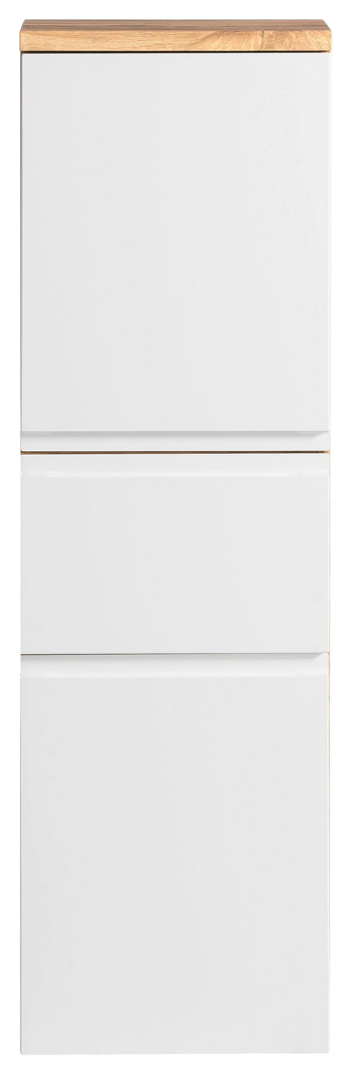 Midischrank Varese ca. 40x130 cm Weiß/Eiche - Eiche Wotan/Weiß, MODERN, Holzwerkstoff (40/130/35cm) - Held