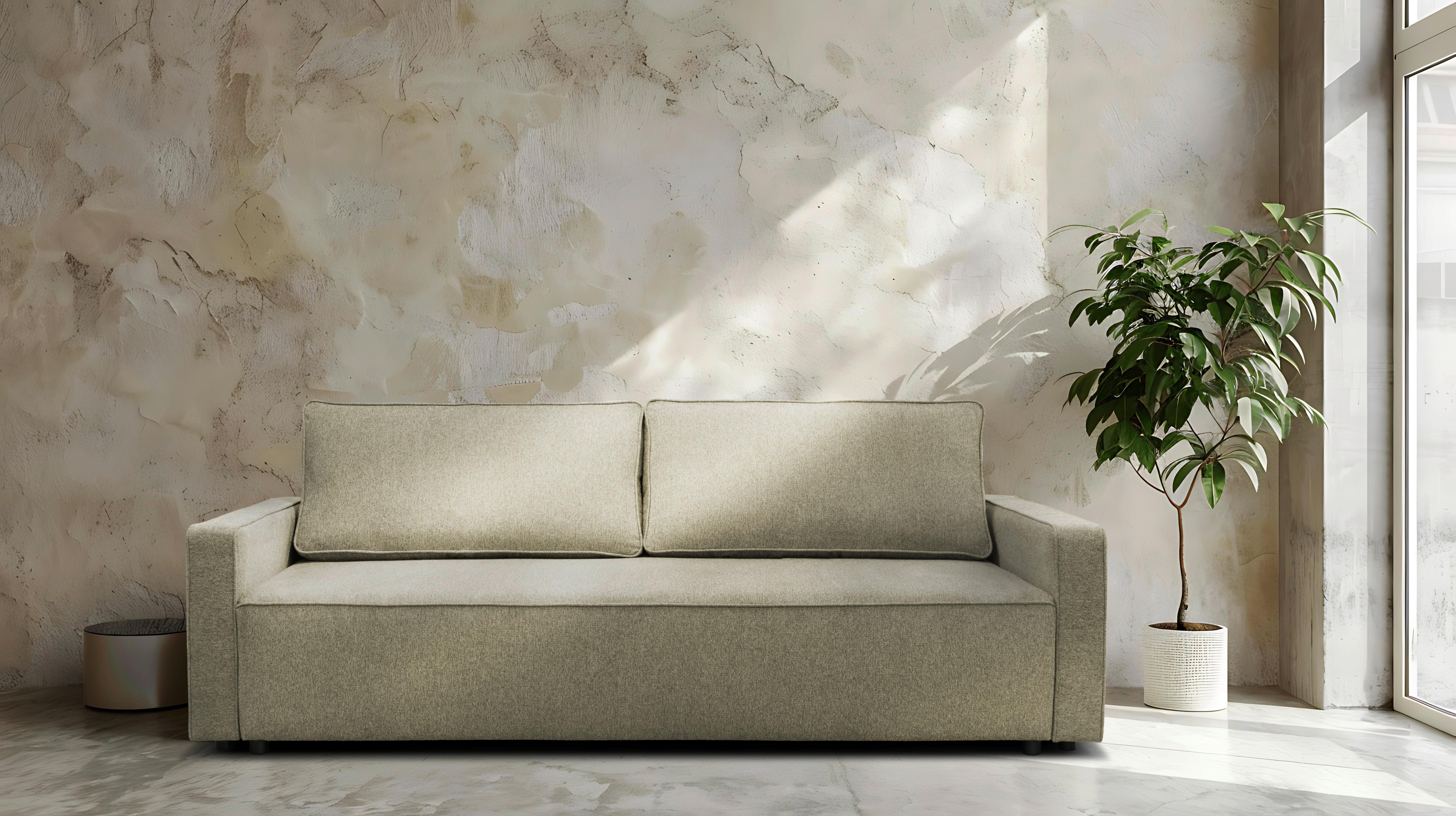 Trosjed Na Razvlačenje Nicole - svijetlo smeđa, Moderno, tekstil/plastika (232/90/100cm) - Modern Living
