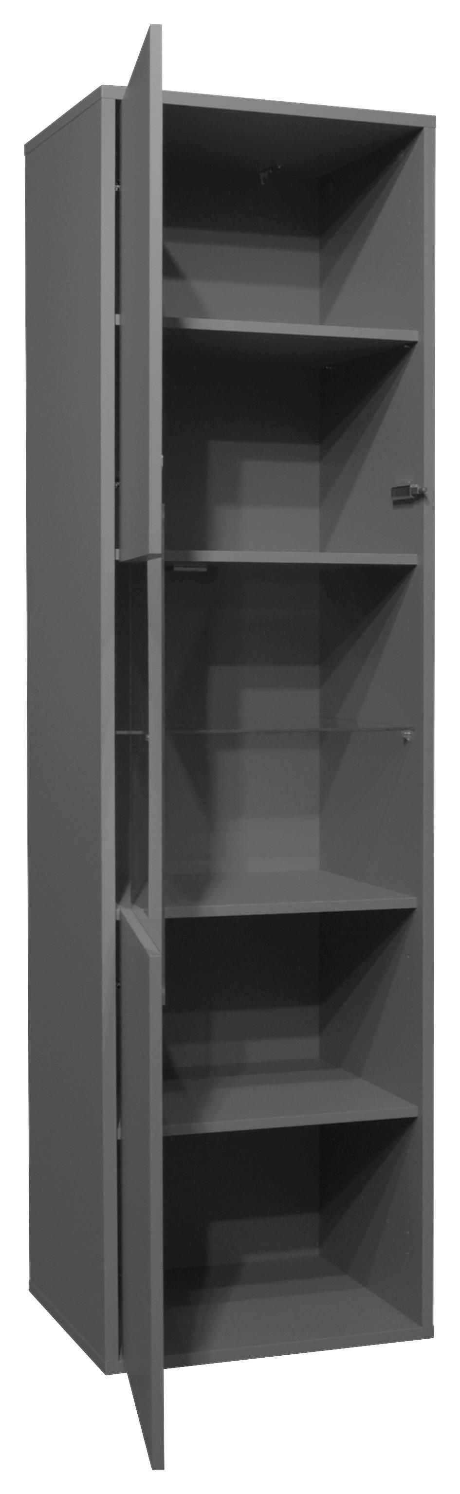 Vitrine in Anthrazit - Anthrazit, MODERN (51/182/45cm) - Premium Living