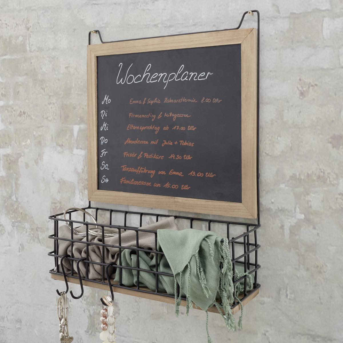 Memoboard in Braun/Schwarz - Schwarz/Naturfarben, LIFESTYLE, Holz/Holzwerkstoff (39,5/48/12,5cm) - Mömax