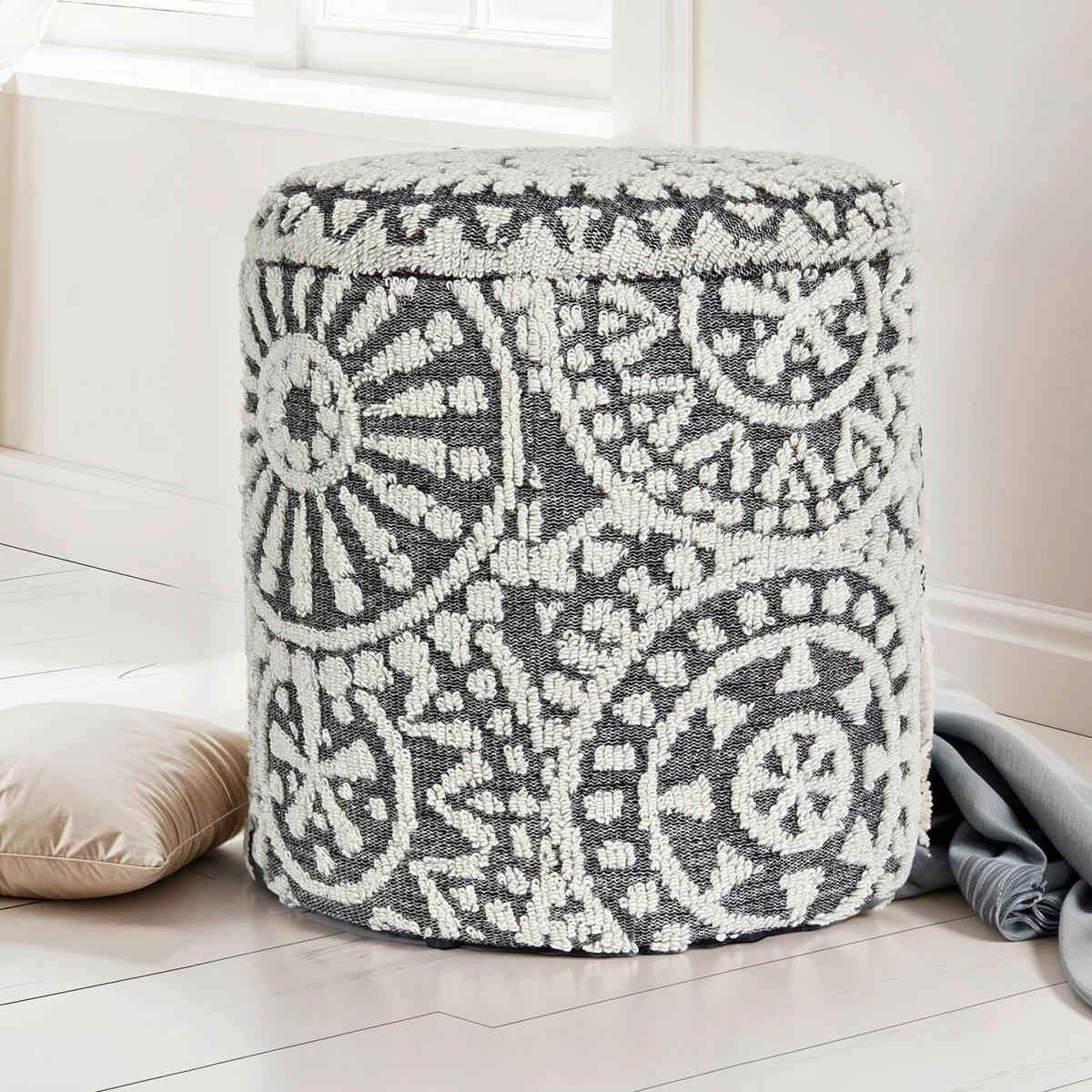 HOCKER SITZHOCKER WOLLE - Grau, Design, Textil (40/45/40cm) - MID.YOU