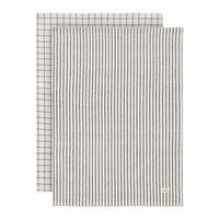 Geschirrtuch-Set Theo Schwarz/Weiß, 2-teilig - Schwarz/Weiß, Textil (50/70cm) - Mömax