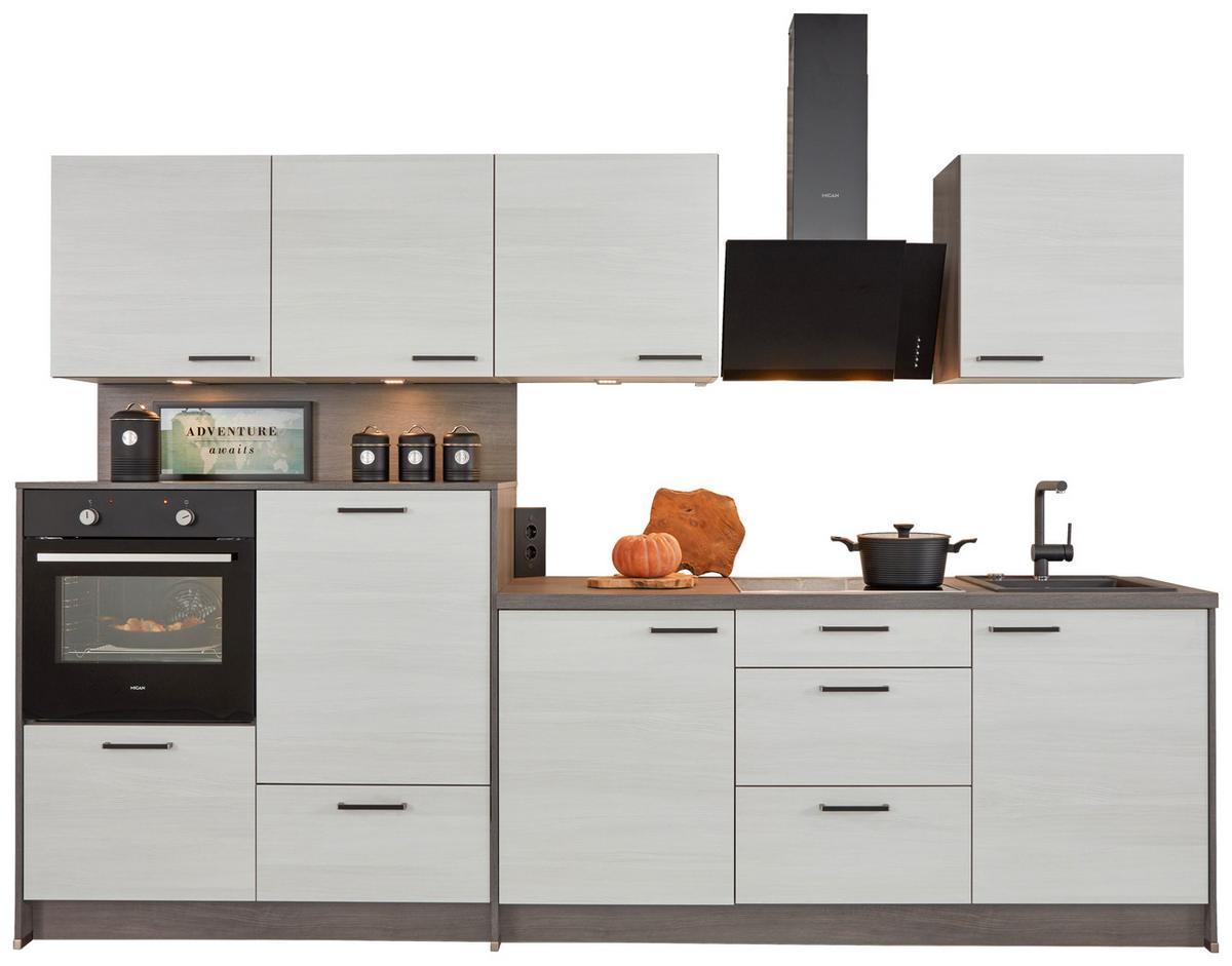 Küchenblock Plan, in Eiche Weiß - Eichefarben/Weiß, MODERN, Holzwerkstoff (303,2cm) - Express-Kuechen