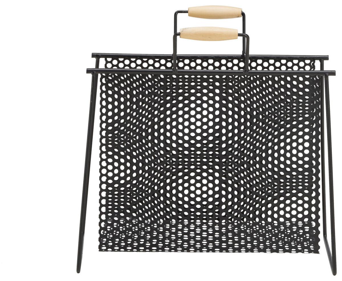 Újságtartó Fekete Rácsos Ria - natúr/fekete, Modern, fa/fém (16,5/35/37cm) - Mömax