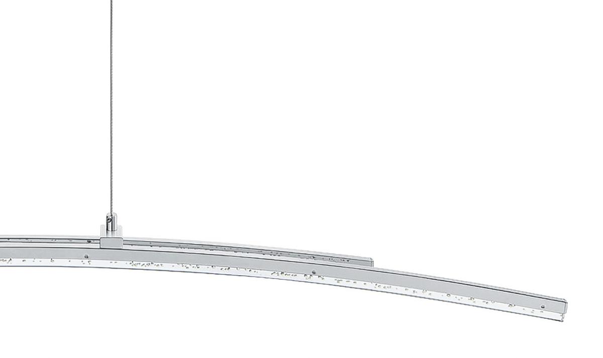 LED-Hängeleuchte Pertini in Chromfarben max. 10,8 Watt - Chromfarben/Transparent, MODERN, Kunststoff/Metall (96/8/150cm)