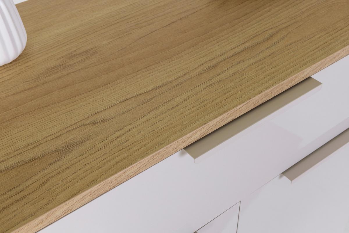 Kommode Macchiato Eiche-/Kaschmirfarben - Kaschmir/Eichefarben, MODERN, Holzwerkstoff/Metall (69/88,5/30cm) - Mömax
