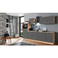 Küchenblock Artisan-Classic Grau B: ca. 280 cm - Silberfarben/Graphitfarben, KONVENTIONELL, Holzwerkstoff/Kunststoff (280cm) - Menke