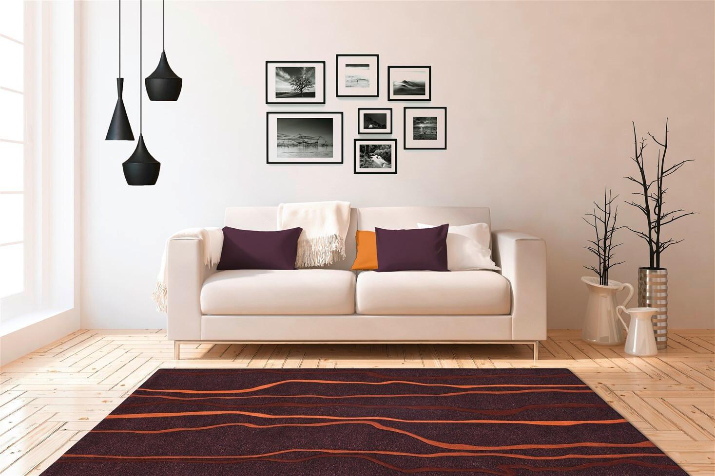 Flachwebeteppich Spirit 5032 Taupe/oran70x140 - Taupe/Orange, Design, Textil (70/140cm) - Kayoom