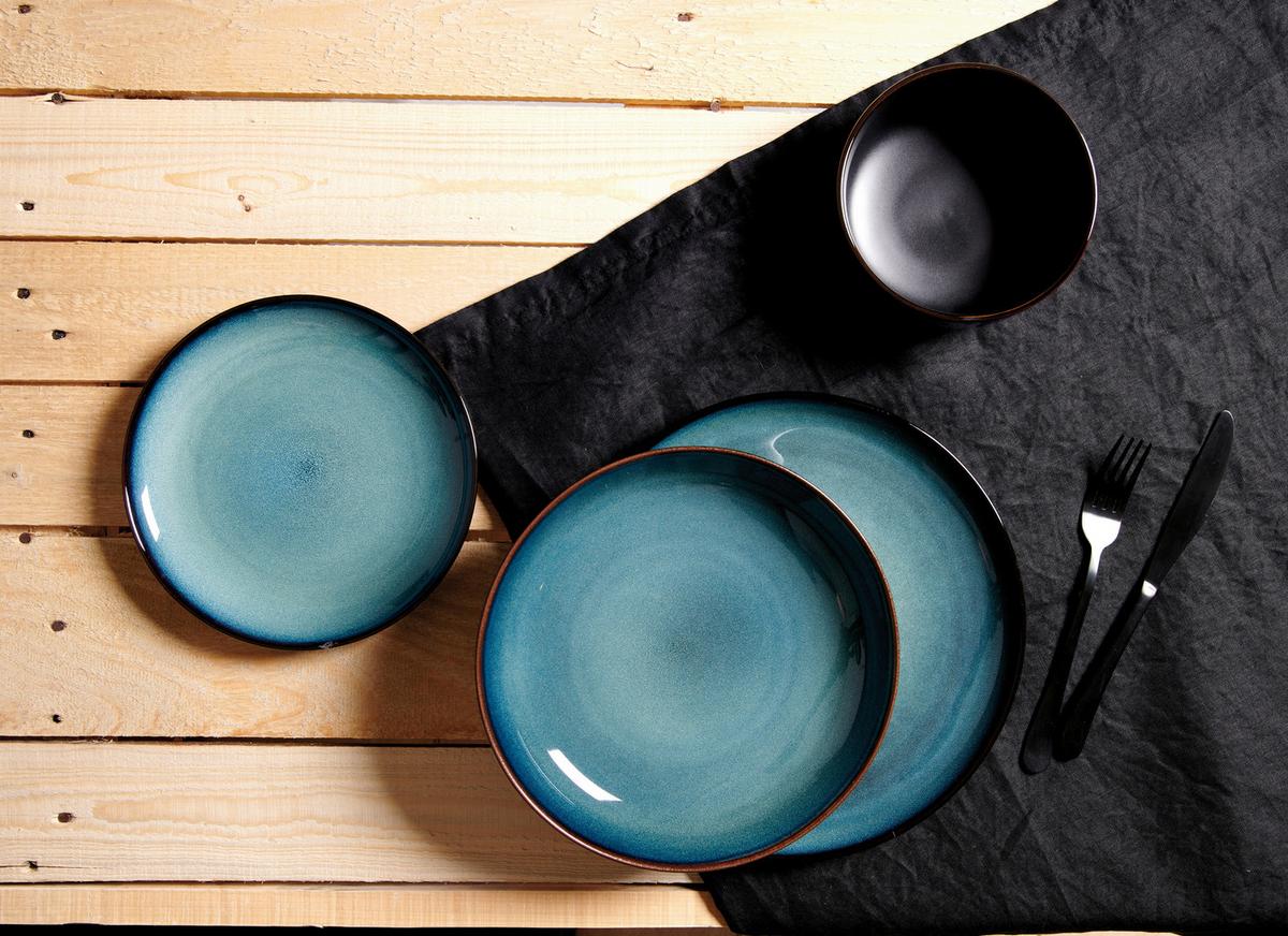 ZASTAWA STOŁOWA 420111 - niebieski, Trend, ceramika (28,5/17/28,5cm) - Ritzenhoff Breker