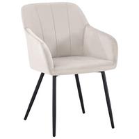 Scaun cu brate JENKE - bej/negru, Konventionell, metal/textil (56/82/62cm) - Modern Living