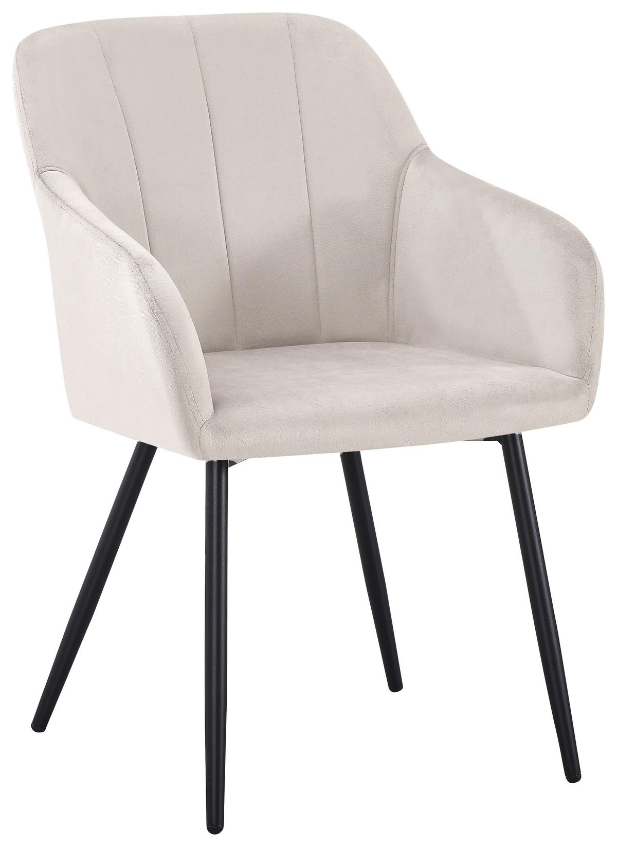 Scaun cu brate JENKE - bej/negru, Konventionell, metal/textil (56/82/62cm) - Modern Living