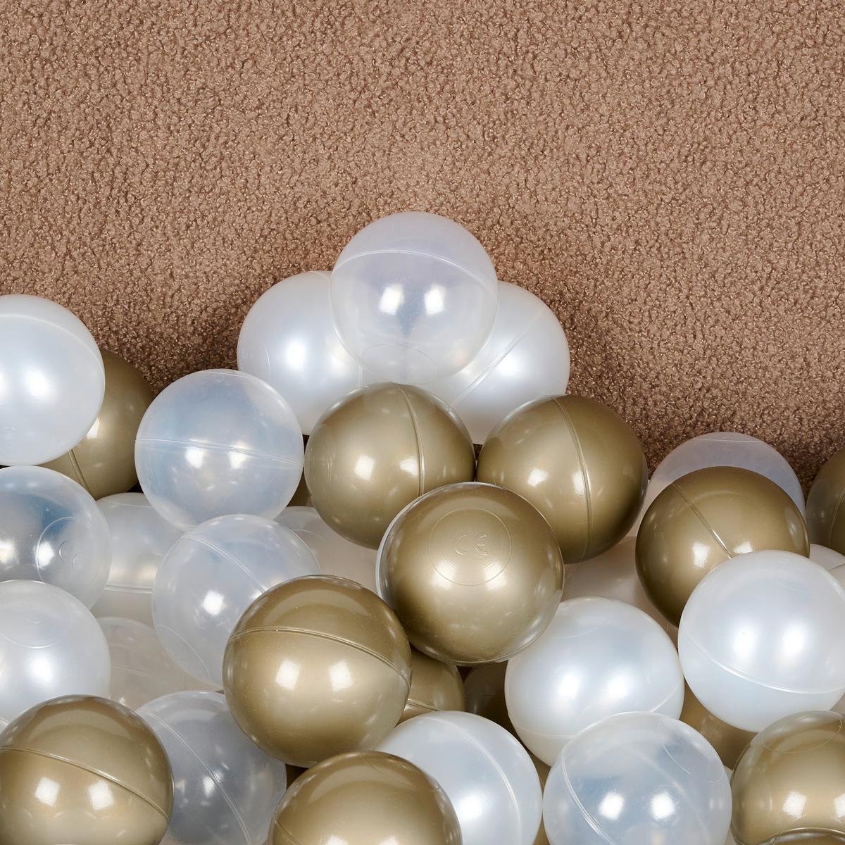 SUCHY BASEN Z KULKAMI BPW01-BALL - cappuccino/kolor złoty, Basics, tworzywo sztuczne/tkanina (90/30cm) - My Baby Lou