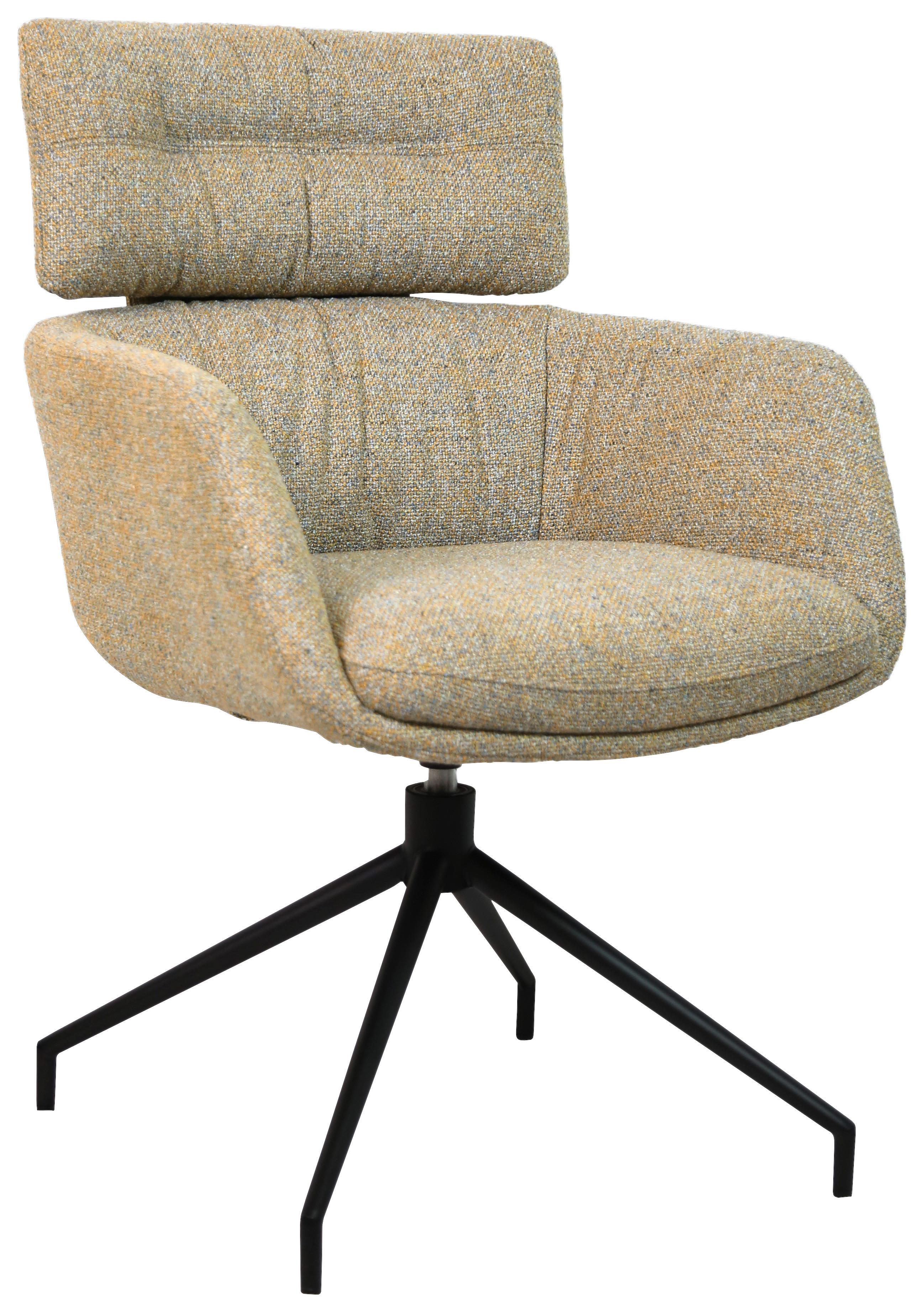 KRZESŁO Z PODŁOKIETNIKAMI PABLO -EXKLUSIV- - czarny/szarobrązowy, Design, metal/tkanina (62/92/66cm) - Dieter Knoll