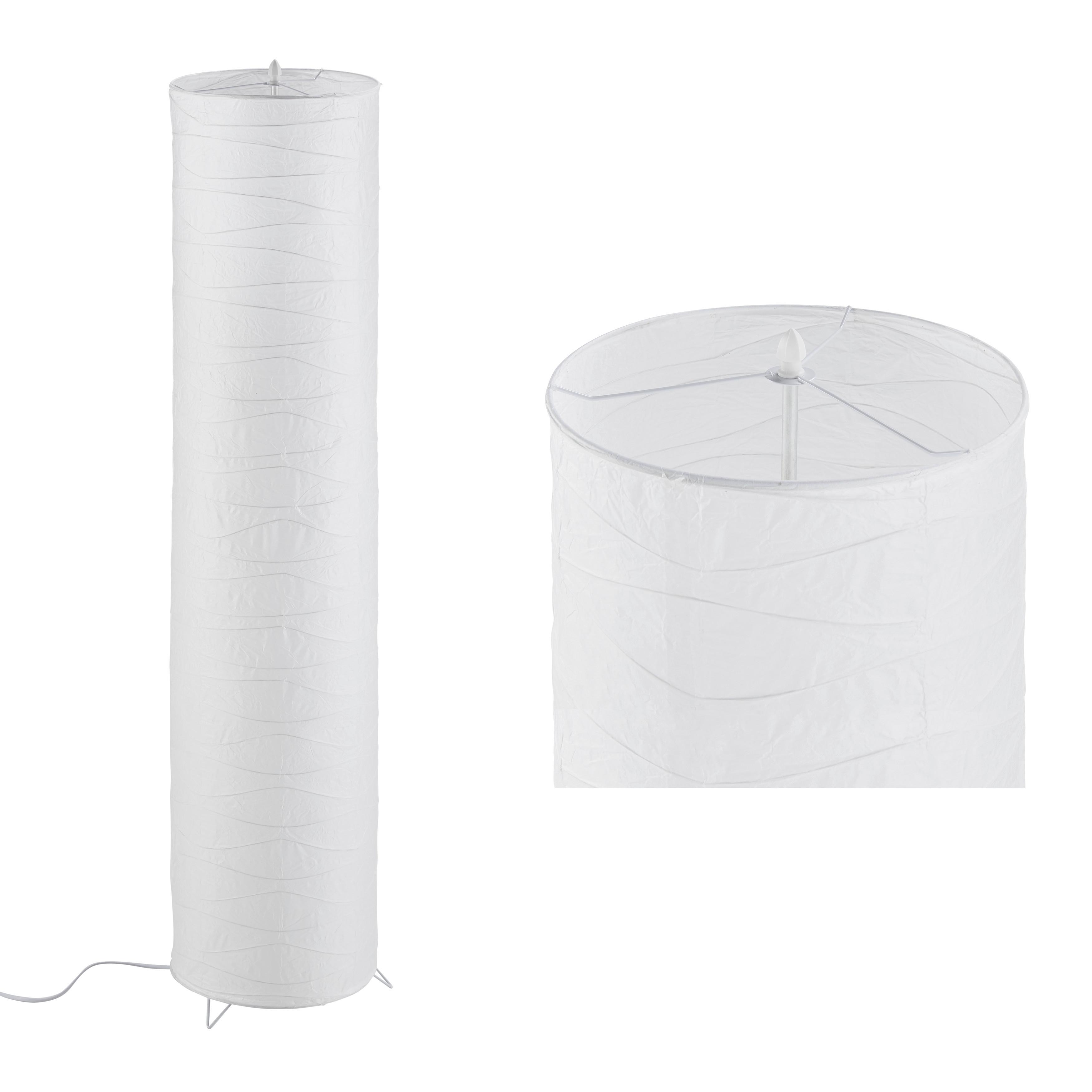 Podna Svjetiljka Francesco - bijela/boje kroma, Konventionell, papir/metal (28/120cm) - Based
