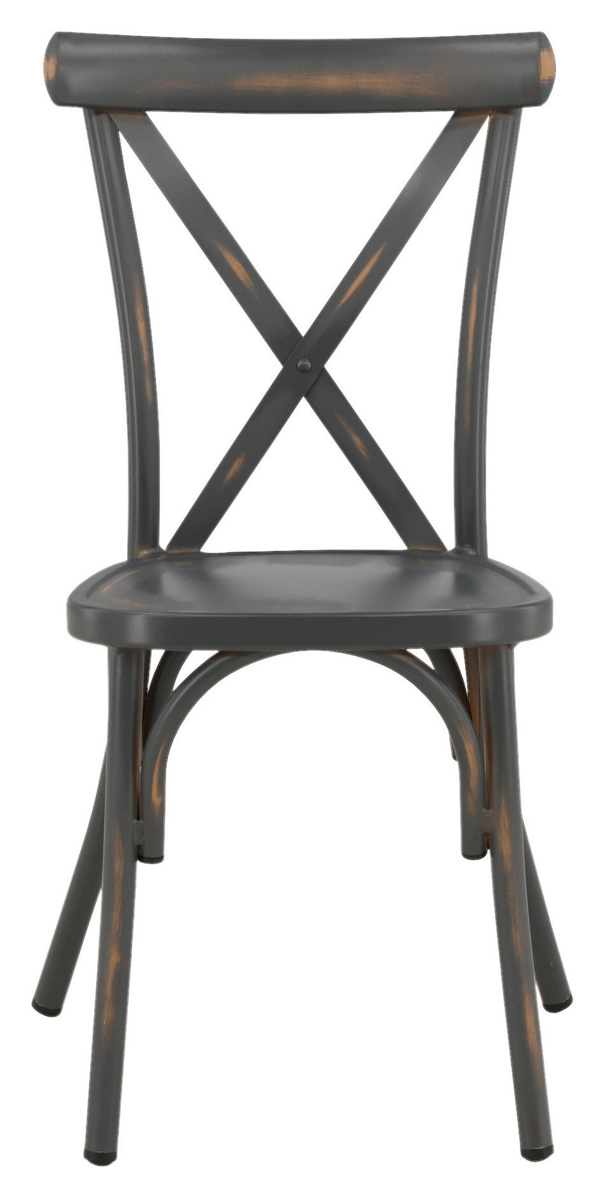 Gartenstuhl 2er-Set Tablas ca. 48x88x48 cm Schwarz - Schwarz, KONVENTIONELL, Metall (48/88/48cm) - Gardenson