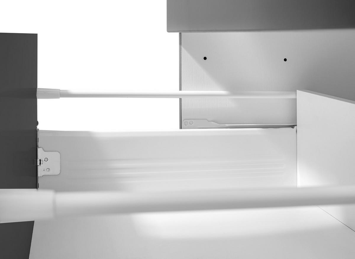 Eckküche Liverpool o. Geräte ca. 300x240cm Graphit/Eiche - Schieferfarben/Eiche Wotan, Basics, Holzwerkstoff/Metall (300/240cm) - Held